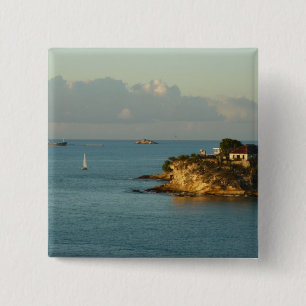 Antiguan Coast Beautiful Island Seascape 15 Cm Square Badge