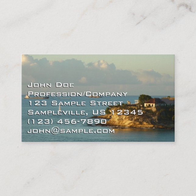 Antiguan Coast Beautiful Island Seascape Business Card (Front)