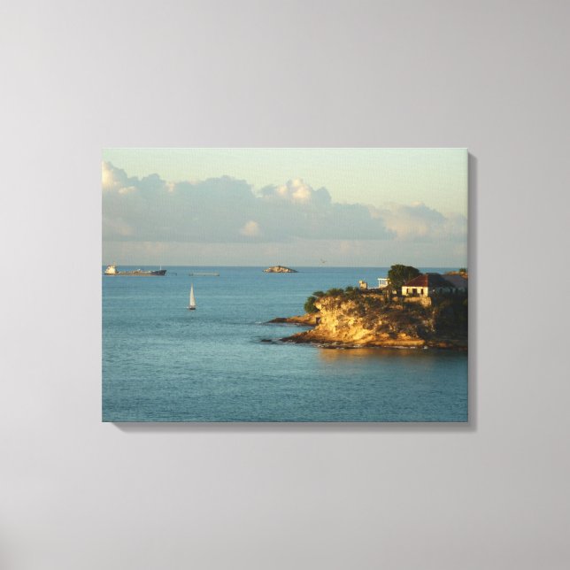 Antiguan Coast Beautiful Island Seascape Canvas Print (Front)