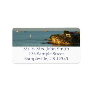 Antiguan Coast Beautiful Island Seascape Label