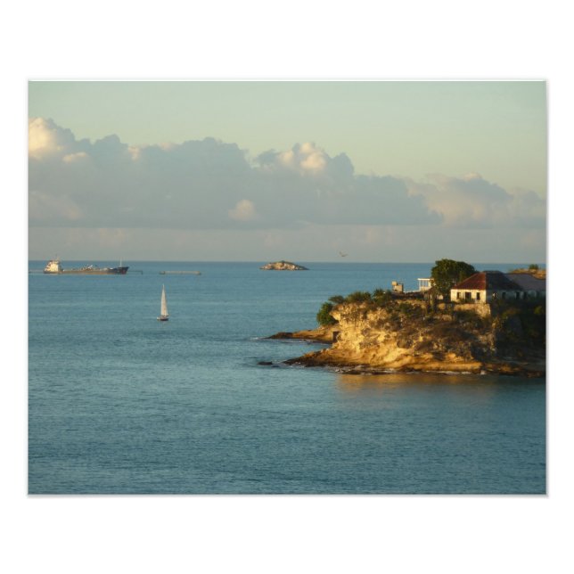 Antiguan Coast Beautiful Island Seascape Photo Print (Front)