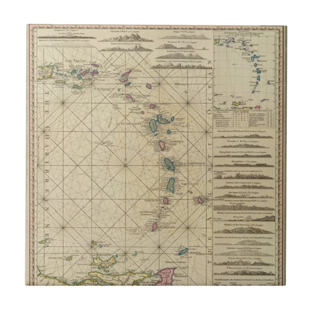 Antilles, Charibbee Islands Tile (Front)