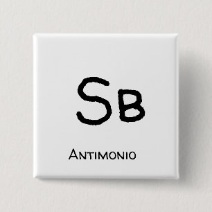 Antimonio - Sb 15 Cm Square Badge