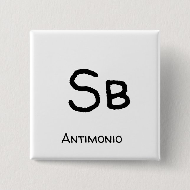 Antimonio - Sb 15 Cm Square Badge (Front)