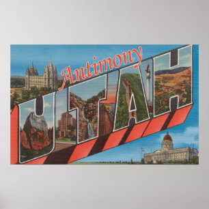 Antimony, Utah - Large Letter Scenes Poster