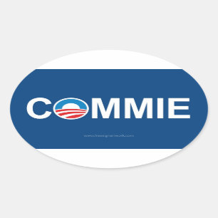 Antiobama Commie Oval Sticker