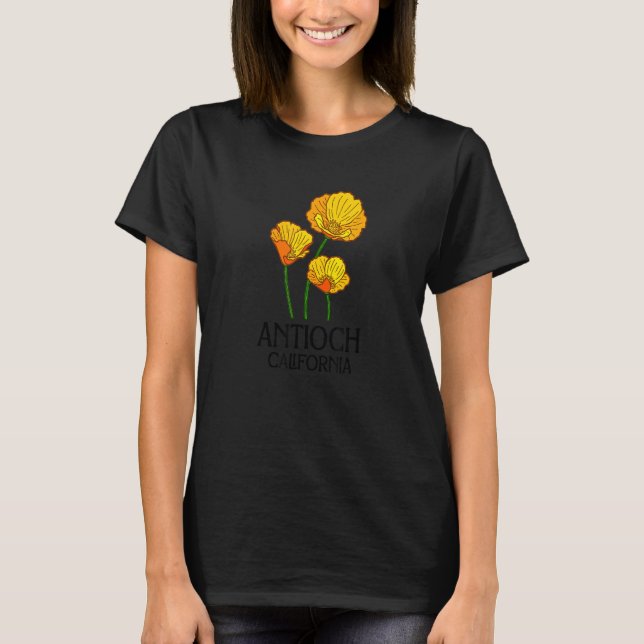 Antioch California CA Poppy Flower State City Vint T-Shirt (Front)