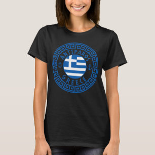 Antiparos, Greece Flag Women's Black T-Shirt