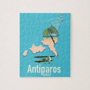 Antiparos Greece travel map Jigsaw Puzzle