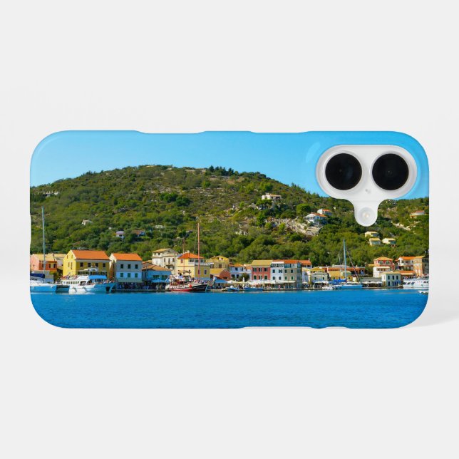 Antipaxos harbour coast iPhone 16 case (Back Horizontal)
