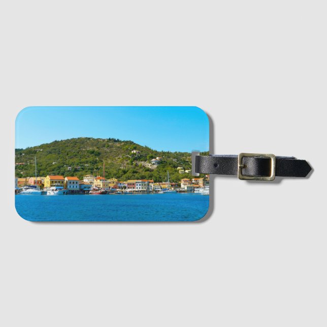 Antipaxos harbour coast luggage tag (Front Horizontal)