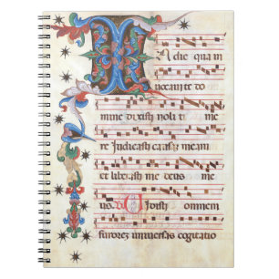Antiphon Gregoriant Chant Medieval Manuscript Notebook