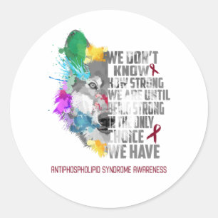 Antiphospholipid Syndrome Awareness Ribbon Support Classic Round Sticker