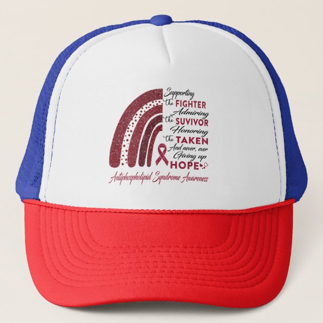 Antiphospholipid Syndrome Warrior Supporting Fight Trucker Hat (Front)