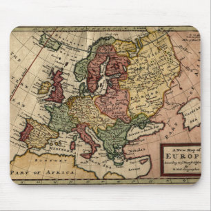Antiquarian 1721 Map of Europe by Herman Moll Mouse Mat