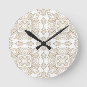 Antiqubeige floral round clock