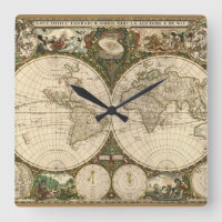 Antique 1660 World Map by Frederick de Wit