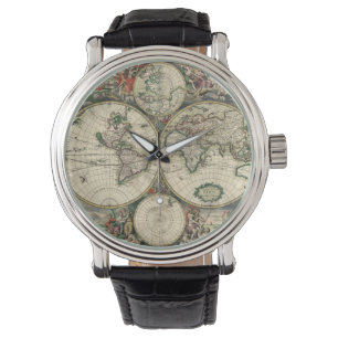 Antique 1689 World Map by Gerard van Schagen Print Watch