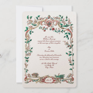 Antique 1750 Baroque Rococo Floral Frame Invitation