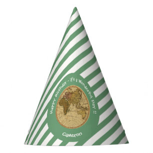 Antique 1786 Eastern Hemisphere Map Theme Party Hat