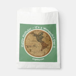 Antique 1786 Western Hemisphere Map Theme Party Favour Bags