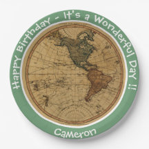 Antique 1786 Western Hemisphere Map Theme Party
