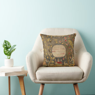 Antique 17th Century English Sampler Print Cushion