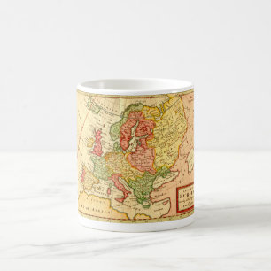 Antique 17th Century Herman Moll Map of Europe Coffee Mug