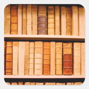 Antique 17th Century Leather Binding Books Square Sticker