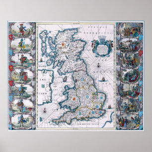 Antique 17th Century Map Poster