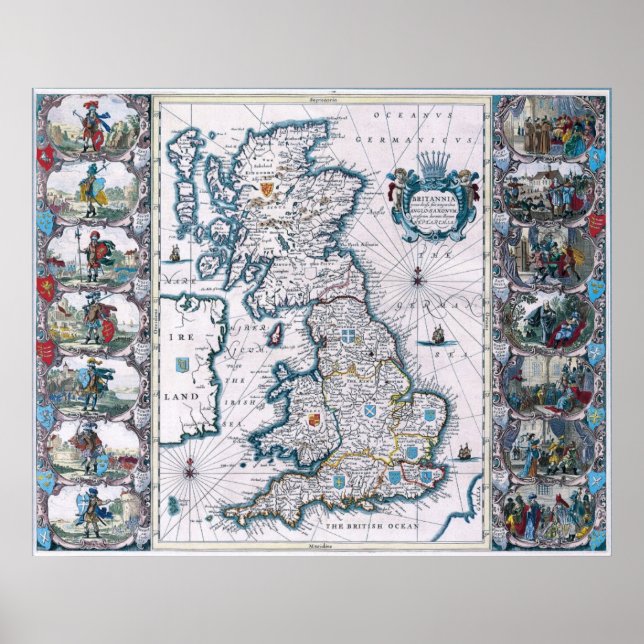 Antique 17th Century Map Poster (Front)