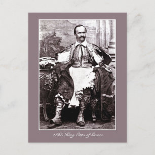 Antique 1865 King Otto of Greece photo Postcard