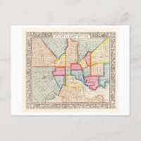 Antique 1867 Map of Baltimore, Maryland, 