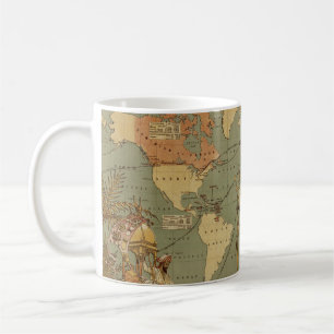 Antique 1886 World Map British Empire Poster Coffee Mug