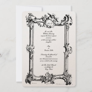 Antique 18th Century Baroque Rococo Frame Invitation