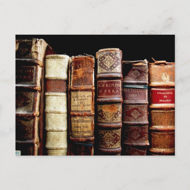 Antique 18th Century Design Leather Binding books Postcard (Front)