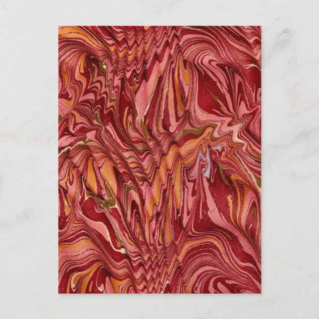 Antique 18th Century Paper Marbling Marbled Postcard (Front)