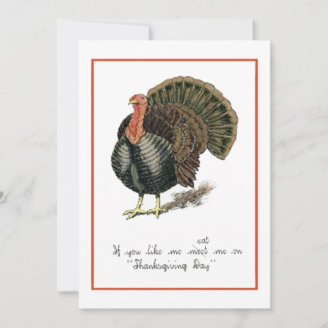 Antique 1907 Thanksgiving Day Dinner Invitation (Front)