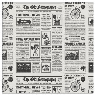 antique 1920 flapper newspaper vintage black white fabric