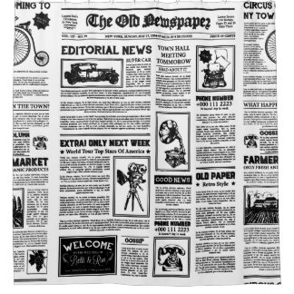 antique 1920 flapper newspaper vintage black white shower curtain