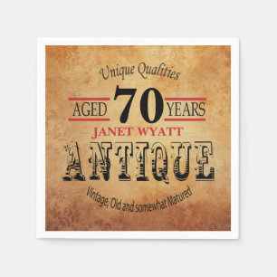 Antique 70th Birthday Design Napkin