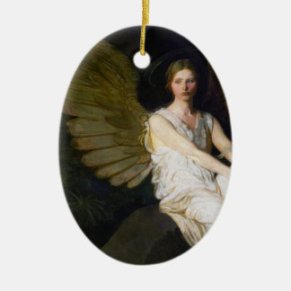 Antique Abbott Handerson Thayer Angel Painting Ceramic Tree Decoration