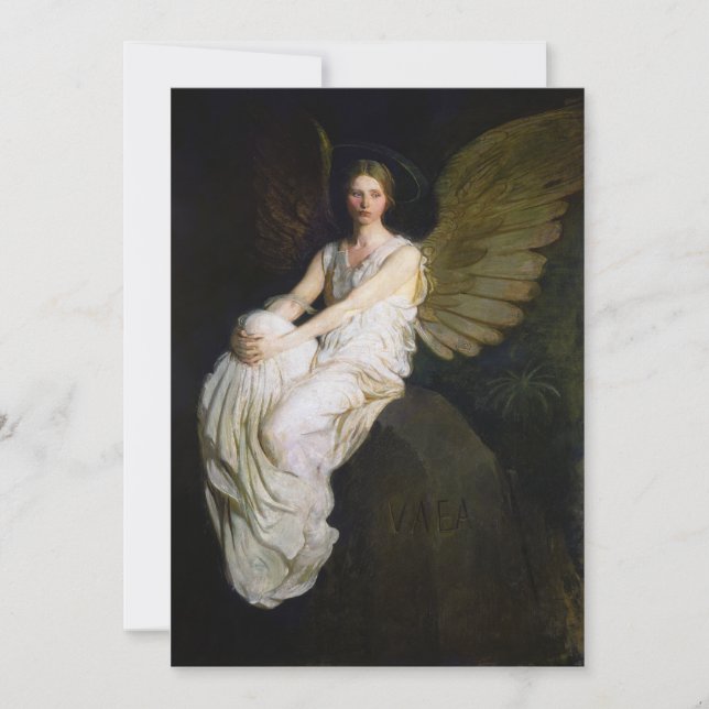  Antique Abbott Handerson Thayer Angel Painting Holiday Card (Front)
