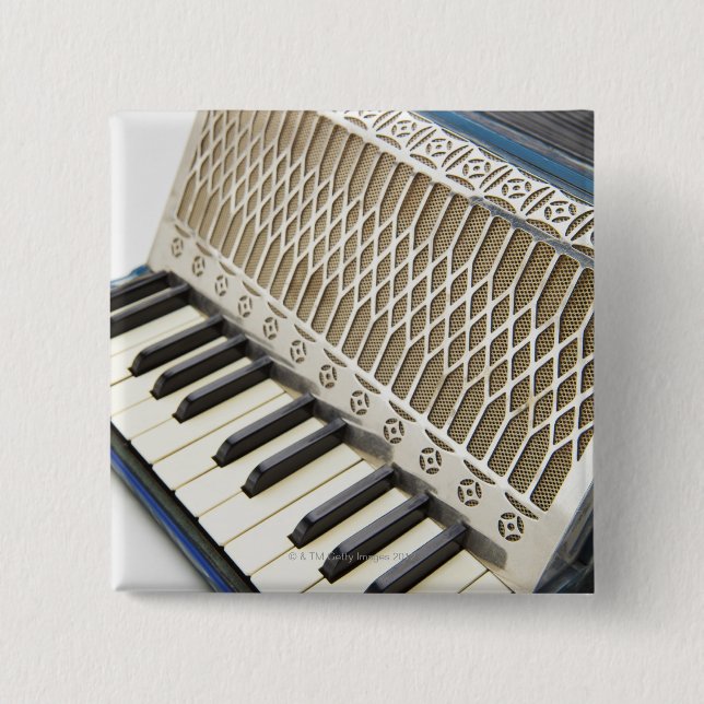 Antique Accordion Keyboard 15 Cm Square Badge (Front)