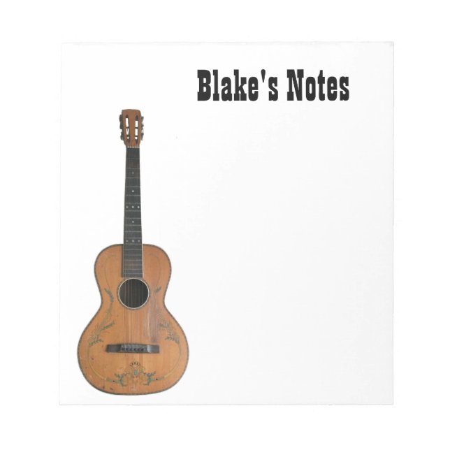 Antique Acoustic Guitar Notepad (Front)