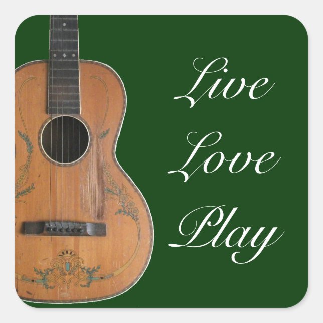 Antique Acoustic Guitar Stickers (Front)