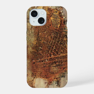 Antique Aerial Map of San Francisco, California iPhone 15 Case