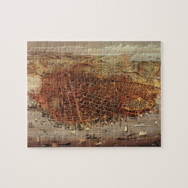 Antique Aerial Map of San Francisco, California Jigsaw Puzzle (Horizontal)