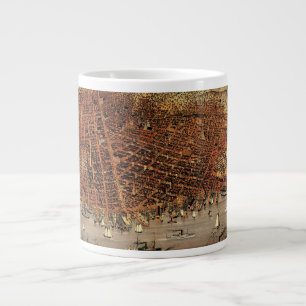 Antique Aerial Map of San Francisco, California Large Coffee Mug