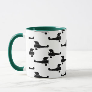 Antique Aeroplane Silhouettes Vintage Plane Print Mug